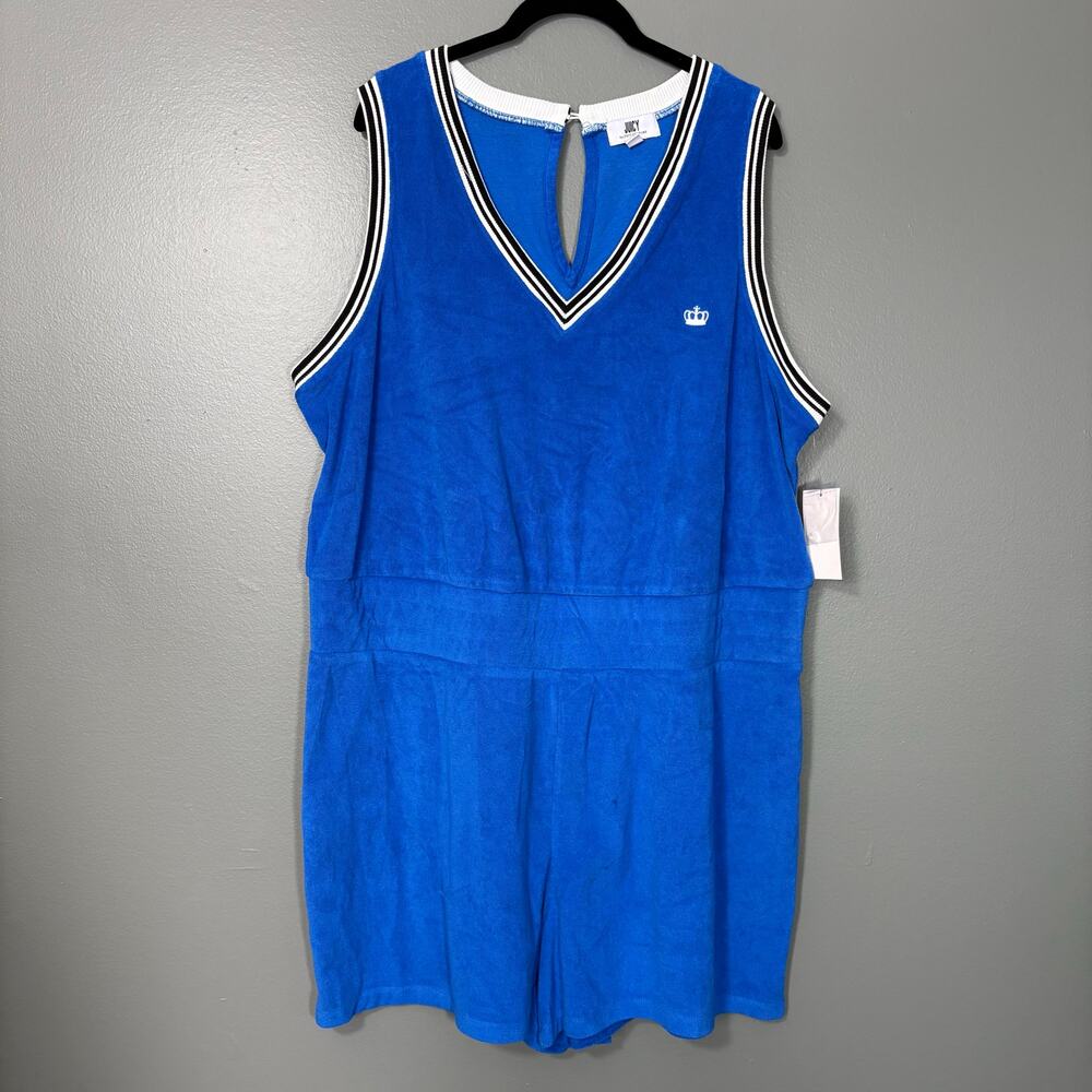 Juicy Couture NWT Blue French Terry Y2K Shorts Romper - 2X - Women's Plus Size